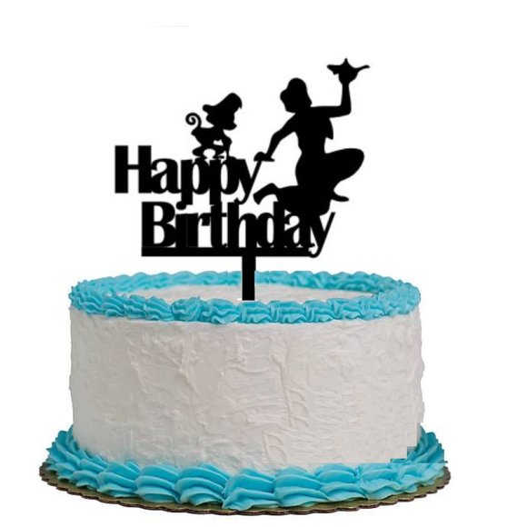Aladdin & Abu Inspired Happy Birthday Cake Topper - Picture 1 of 2
